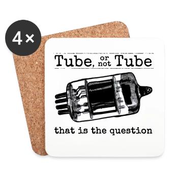 Tube ou pas Tube - Dessous de verre (lot de 4) - blanc - Devant
