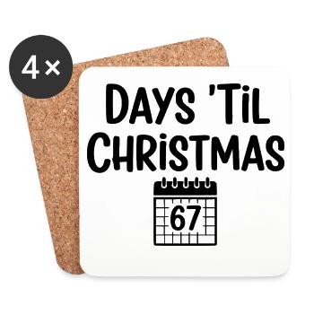 Days 'Til Christmas 67 - Coasters (set of 4) - white - Front