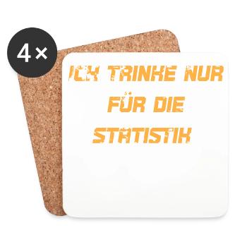 I only drink for the statistics - Coasters (set of 4) - white - Front