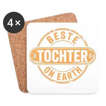 Beste Tochter Geschenkidee - Untersetzer (4er-Set) - Weiß - Vorne