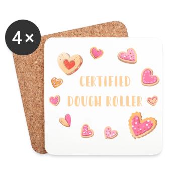 Rouleau de pâte certifié - Cookies - Dessous de verre (lot de 4) - blanc - Devant