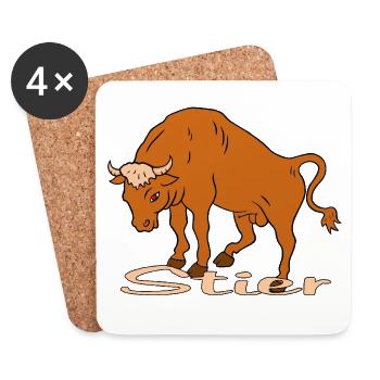 Zodiac sign Taurus - Coasters (set of 4) - white - Front