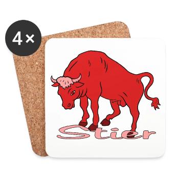 Taurus Zodiac Sign - Coasters (set of 4) - white - Front