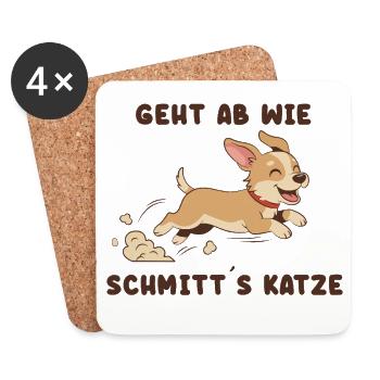 Flinker Corgi Sprint Spruch - Untersetzer (4er-Set) - Weiß - Vorne