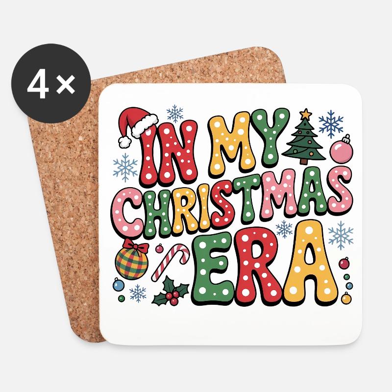 In My Christmas Era - Untersetzer (4er-Set) - Weiß