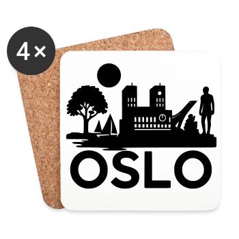 Oslo Silhouette Landmarks - Coasters (set of 4) - white - Front