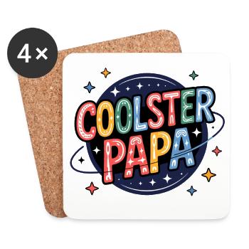 Coolest dad – colorful typography - Coasters (set of 4) - white - Front