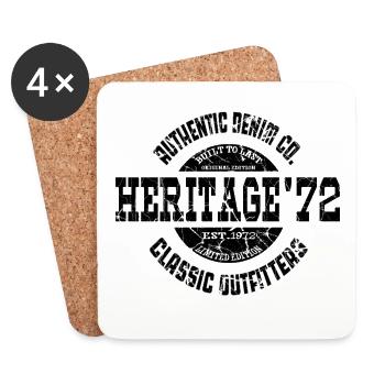 Heritage ’72 Authentic Denim Co. Vintage Style - Coasters (set of 4) - white - Front