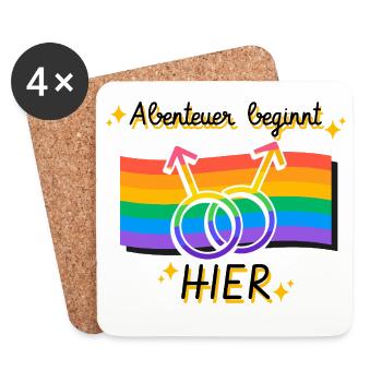 Networked Pride gender symbols - Coasters (set of 4) - white - Front