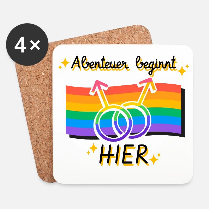 Vernetzte Pride Geschlechtsymbole - Untersetzer (4er-Set) - Weiß