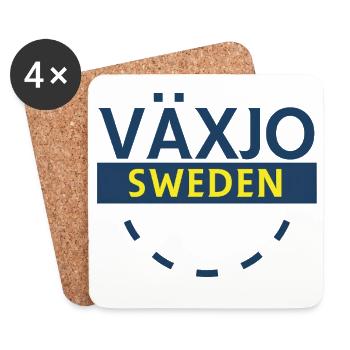 Växjö Sweden City Logo – Blue and Yellow Theme - Coasters (set of 4) - white - Front