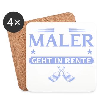 Peintre à la retraite, légende à la retraite - Dessous de verre (lot de 4) - blanc - Devant