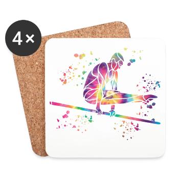 Gymnast high bar artistic gymnastics - Coasters (set of 4) - white - Front