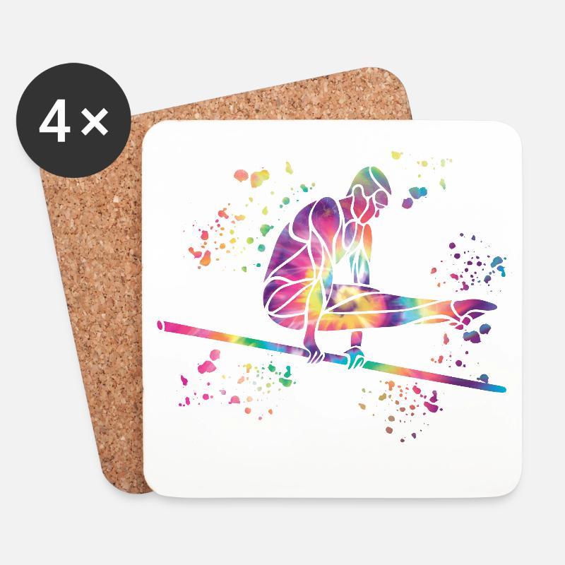 Turnerin Reck Kunstturnen - Untersetzer (4er-Set) - Weiß