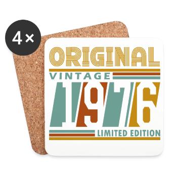 Original Retro Vintage 1976 Limitierte Edition 50 - Untersetzer (4er-Set) - Weiß - Vorne