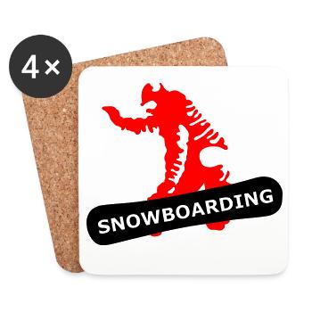 Snowboarding - Untersetzer (4er-Set) - Weiß - Vorne