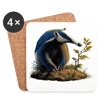 Anteater Tamandua Anteater Large anteaters - Coasters (set of 4) - white - Front