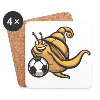 Snail Mascot Football - Coasters (set of 4) - white - Front