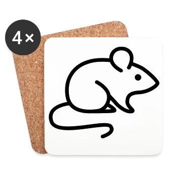 Maus - Untersetzer (4er-Set) - Weiß - Vorne