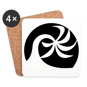 Plage de palmiers - Dessous de verre (lot de 4) - blanc - Devant
