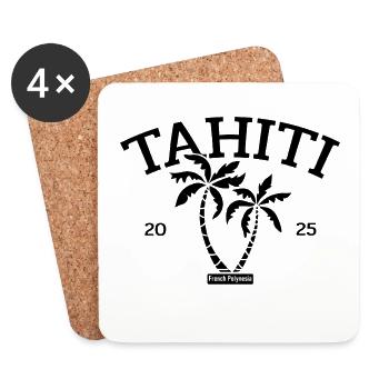 Tahiti - Palme - Palmen - French Polynesia Strand - Untersetzer (4er-Set) - Weiß - Vorne