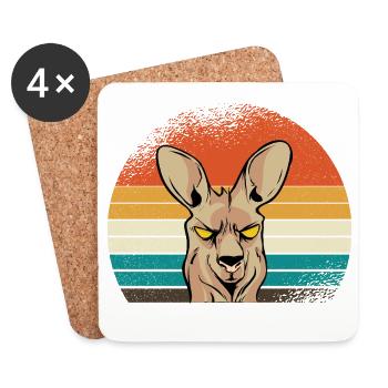 Kangaroo Retro Sunset - Dessous de verre (lot de 4) - blanc - Devant