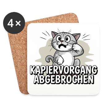 Copying process aborted – cat confused - Coasters (set of 4) - white - Front
