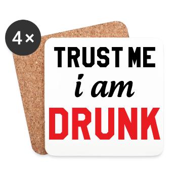 Trust Me I'm Drunk - Alcohol - Coasters (set of 4) - white - Front