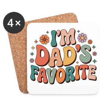 Dad's Favorite Colorful Message - Coasters (set of 4) - white - Front