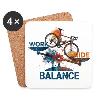 Travail - Attraction - Équilibre - Dessous de verre (lot de 4) - blanc - Devant