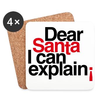 Dear Santa I can explain! - Coasters (set of 4) - white - Front