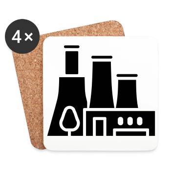Eco-friendly factory - Coasters (set of 4) - white - Front