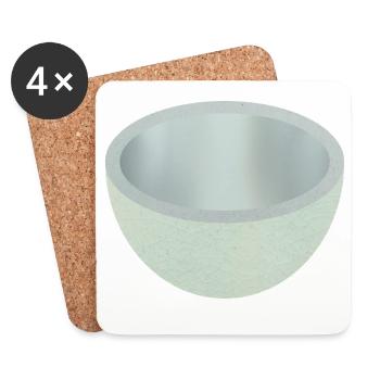 Geknackte Keramikschalen-Kunst - Untersetzer (4er-Set) - Weiß - Vorne