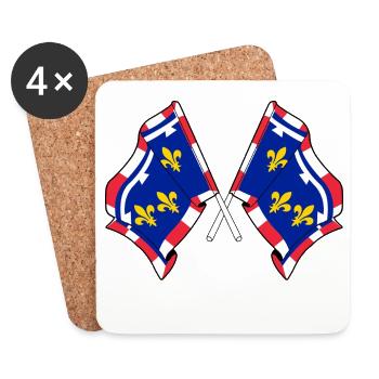 Centre-Val de Loire Drapeaux Croisés - Dessous de verre (lot de 4) - blanc - Devant