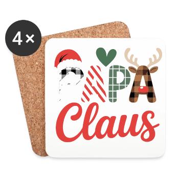 Papa Claus Weihnachten - Untersetzer (4er-Set) - Weiß - Vorne