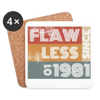 45th Birthday Flawless since 01/1981 - Coasters (set of 4) - white - Front