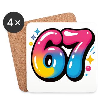 67 Six Sept Ballons Colorés - Dessous de verre (lot de 4) - blanc - Devant