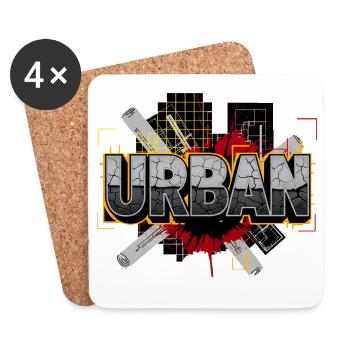 Art urbain de rue vintage - Dessous de verre (lot de 4) - blanc - Devant