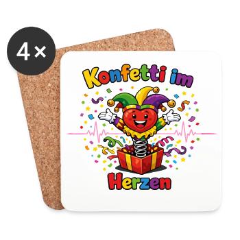 Carnival Confetti in the Heart Party Outfit Carnival - Coasters (set of 4) - white - Front