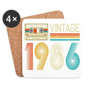 Vintage 1986 Limited Edition, 40. Geburtstagsgeschenke - Untersetzer (4er-Set) - Weiß - Vorne