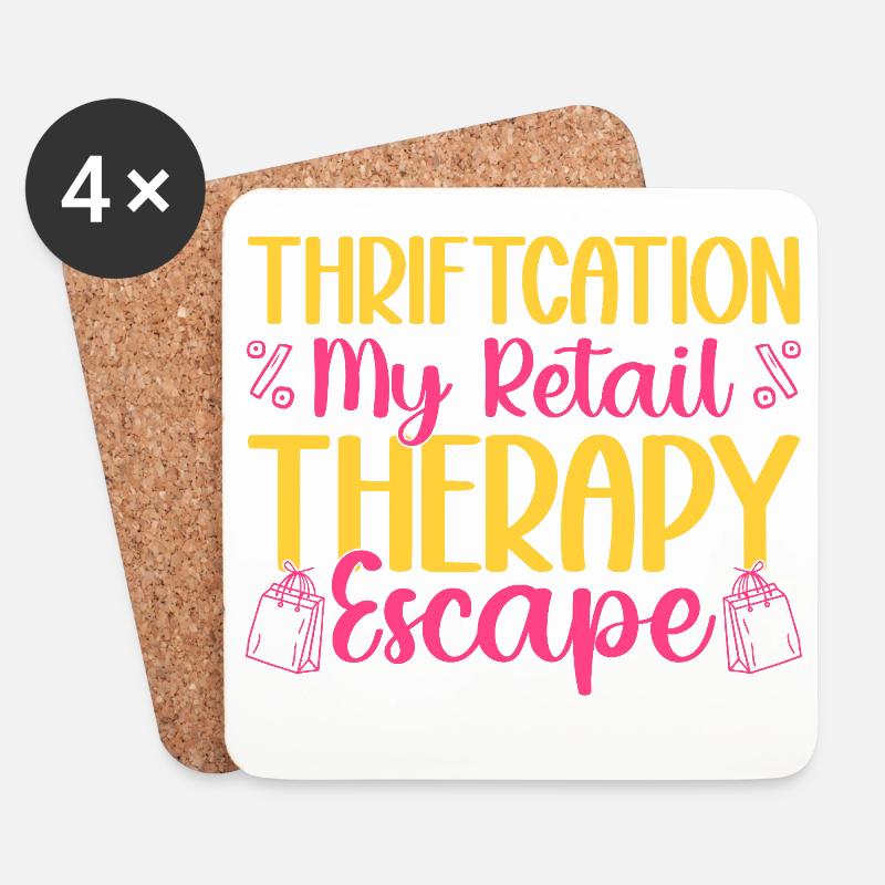 Thrift Shopper Thriftcation My Retail Thrift Store - Untersetzer (4er-Set) - Weiß