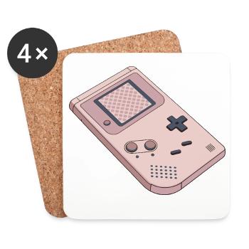 Retro-Pastell-Game Boy - Untersetzer (4er-Set) - Weiß - Vorne