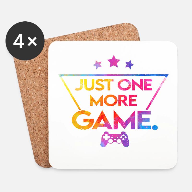 Just_one_more_game_-_star_ - Coasters (set of 4) - white