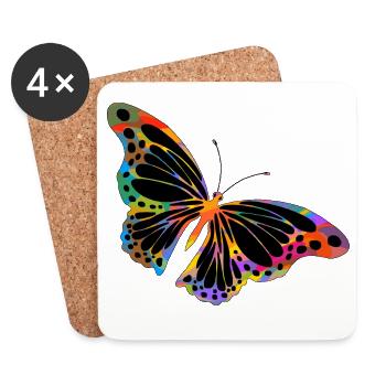 Schmetterling - Untersetzer (4er-Set) - Weiß - Vorne