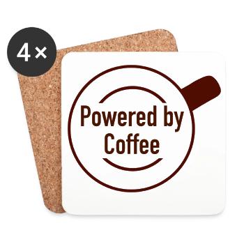Powered by Coffee  - Untersetzer (4er-Set) - Weiß - Vorne