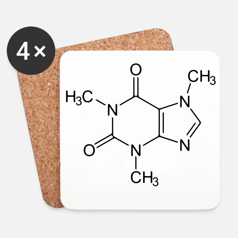 Koffein  - Untersetzer (4er-Set) - Weiß