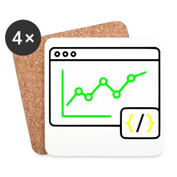 Web Analysis Chart Coding Browser Vector - Coasters (set of 4) - white - Front