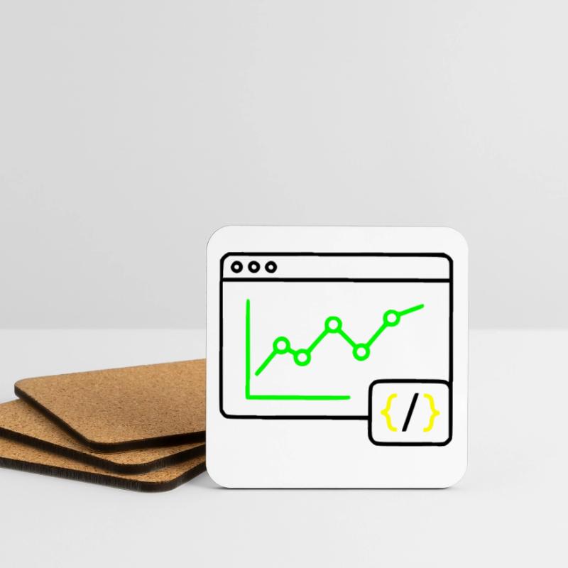 Web Analyse Chart Coding Browser Vektor Untersetzer (4er-Set)