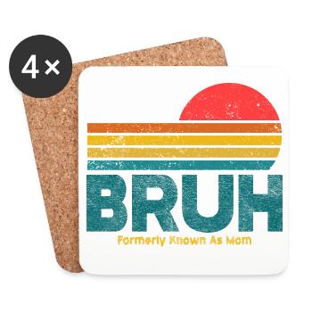 Retro Sunset Bruh Mama - Untersetzer (4er-Set) - Weiß - Vorne