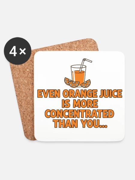 Orangensaft Konzentration Lustiger Spruch - Untersetzer (4er-Set) - Weiß